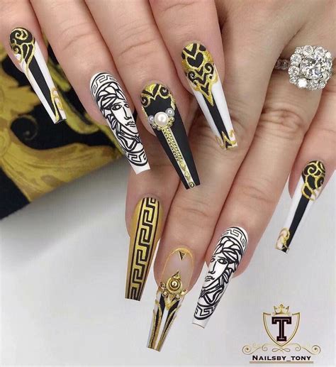 versace details nails|Versace nails 2024.